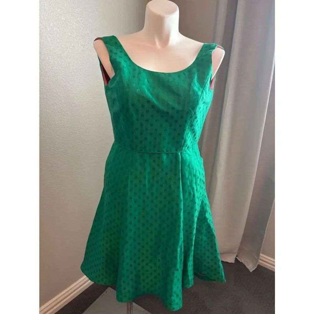 Jane Summers Sleeveless Emerald Green Midi Fit-and-Flare Dress with high-low hem - Picture 2 of 10